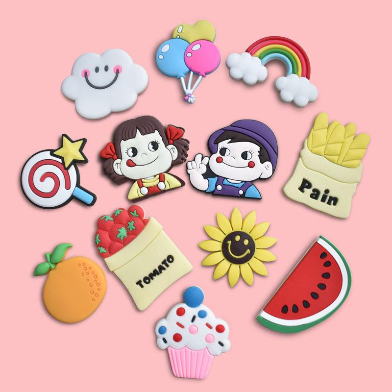 

Милые мультяшные наклейки на холодильник Fujiya, магнитные наклейки, креативные ПВХ-магнитные наклейки из мягкого геля, детские наклейки для сообщений