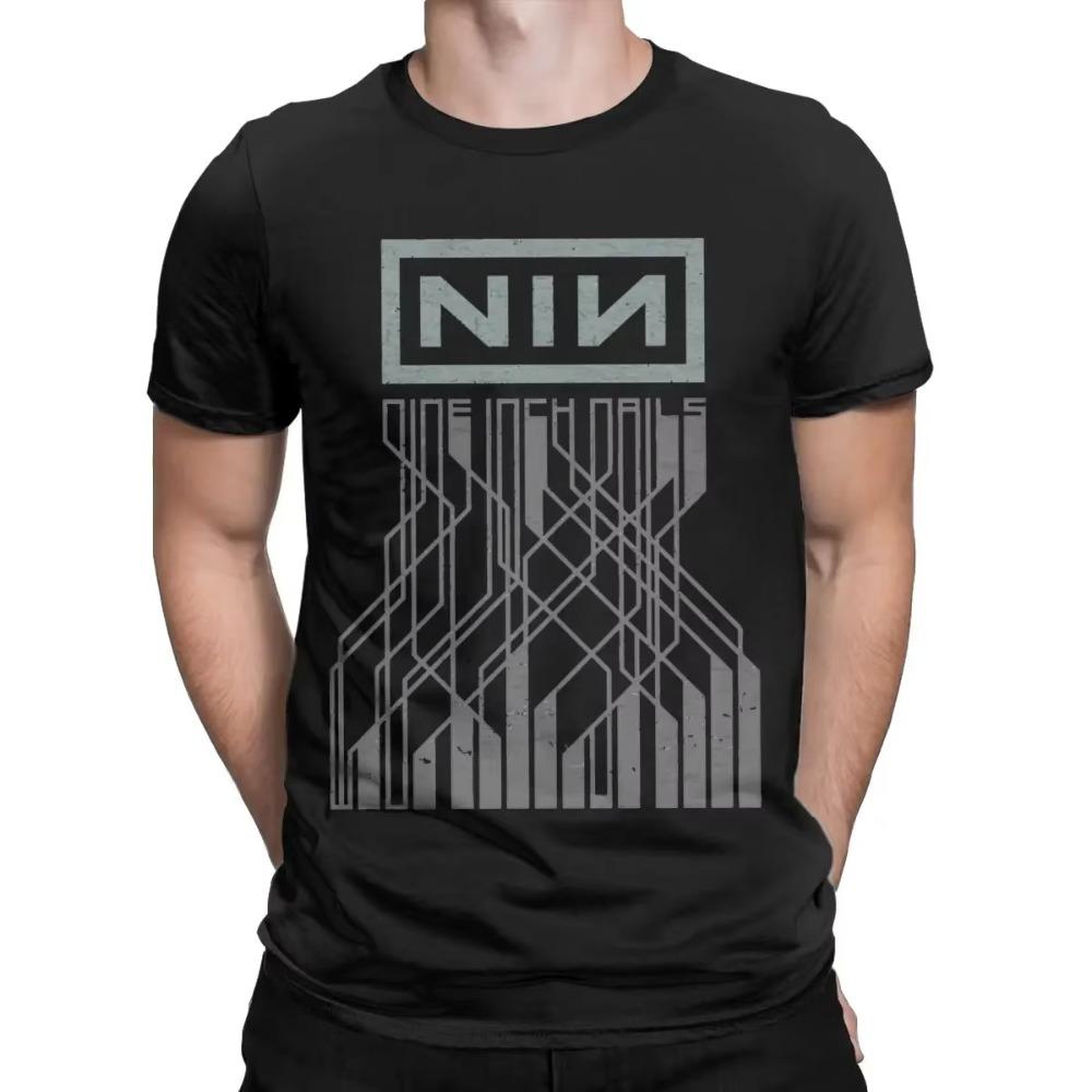 Nine Inch Nails NIN T Shirts Men Cotton Funny T-Shirt Crewneck Tee Shirt Short Sleeve Tops Big Size