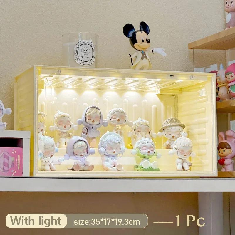 

Actione Figures Display case with Sensor Light Stackable Organizer for Collectibles Durable Display Cabinet for Mini Figurines