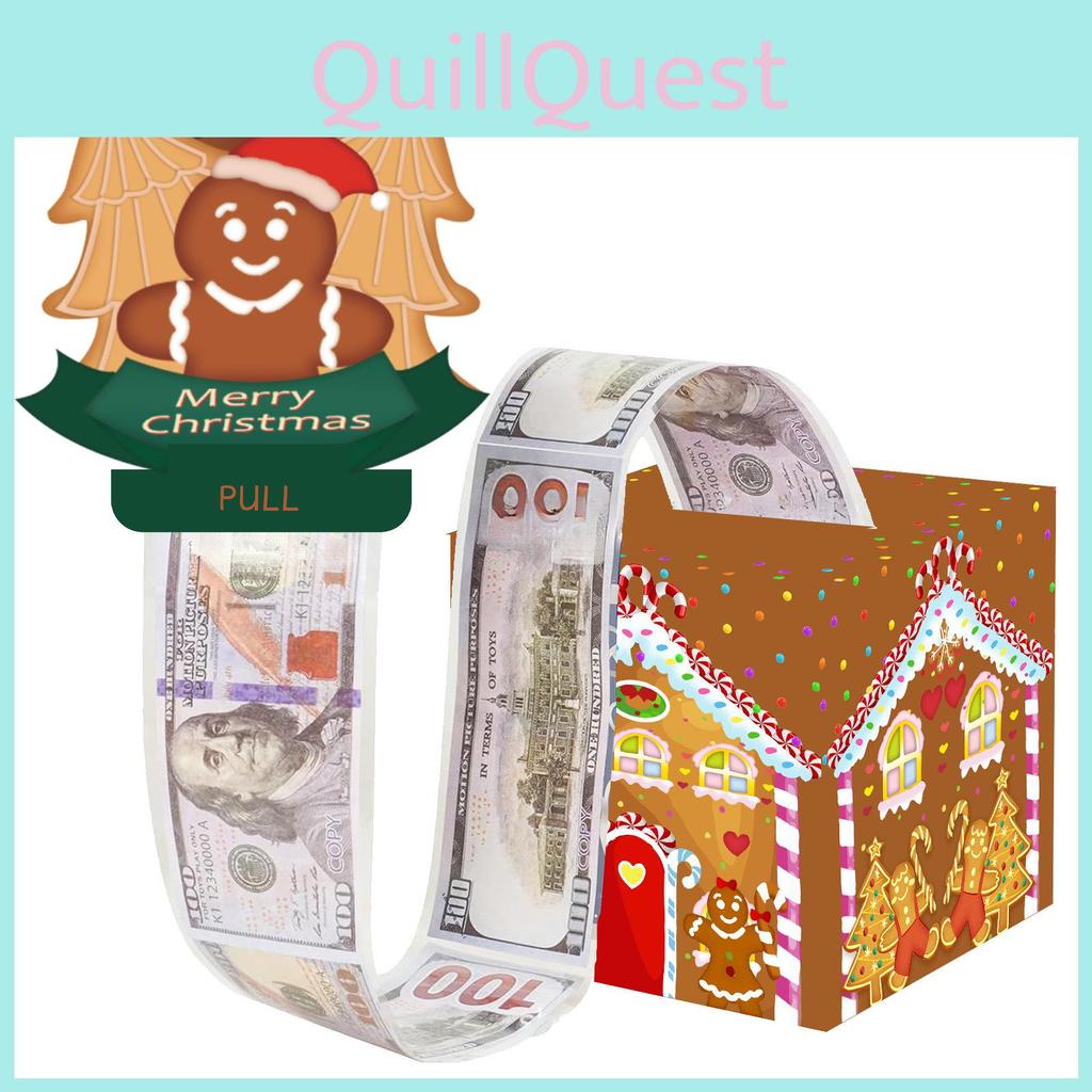 House Man Gingerbread Pattern Paper Money Box Christmas Theme Party Props Decor