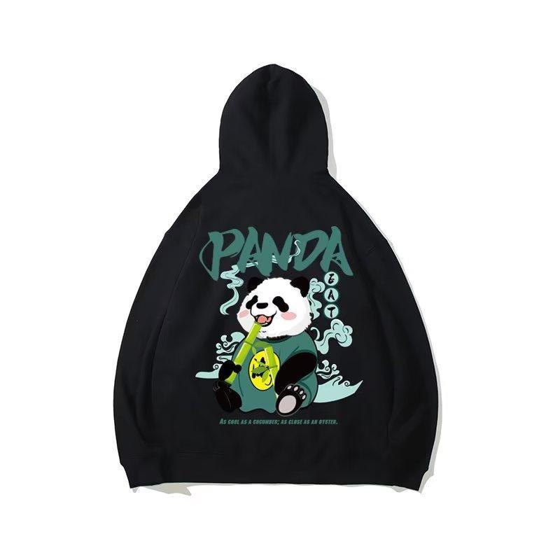 Kawaii Vintage Anime panda Print Hoodies Funny Mens Casual Long Sleeve Hooded Sweatshirts Male Plus Size ropa y2k hombre Clothes