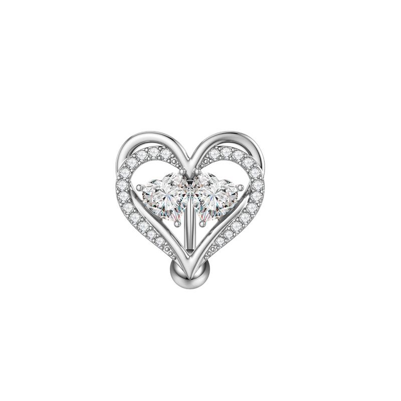 Fashion Belly Button Rings Simple Stainless Steel Heart Navel Piercing Barbell For Women Sexy Body Piercing Jewelry Gifts