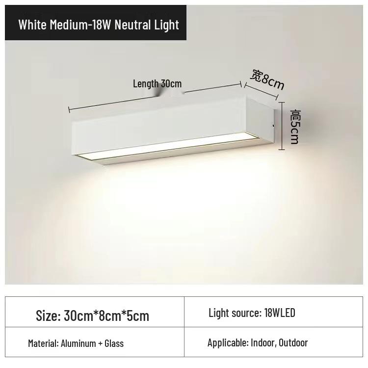 Wasserdichte Außenwandleuchte für Terrasse oder Schlafzimmer - Minimalistisches Design