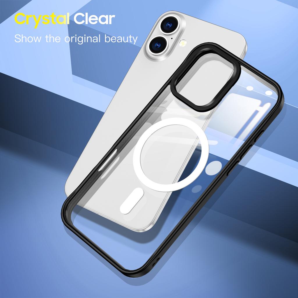 Mobile Phone Case for IPhone16pro Transparent Protective Case N52 Magnetic Phone Case Colored Pattern