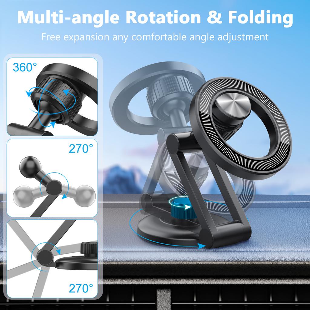 Magsafe Magnetic Foldable Rotating Car Mobile Phone Holder Car Dashboard Paste Navigation Holder