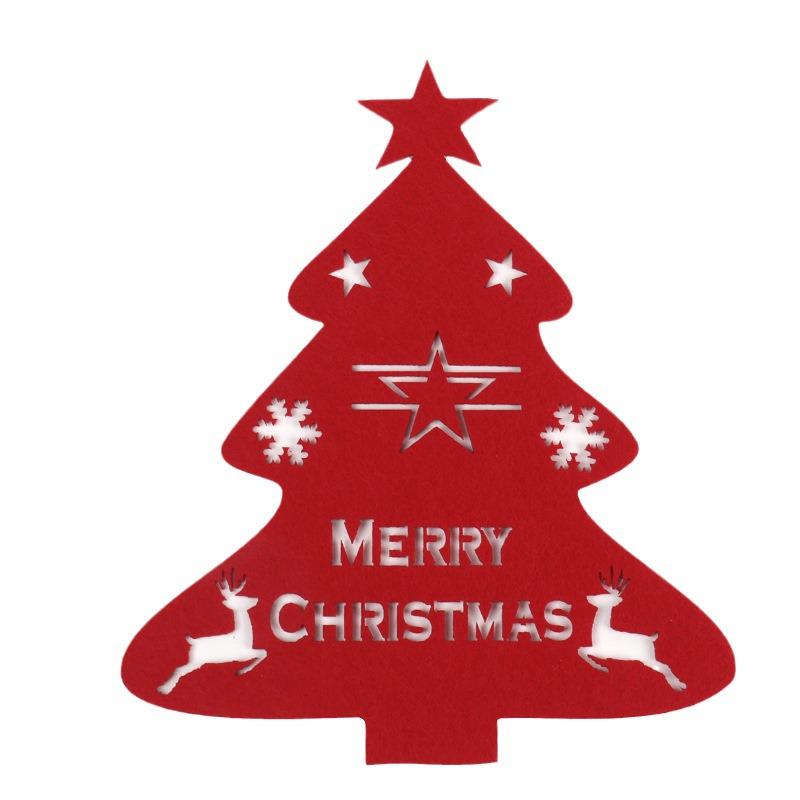 Kalligraphie Pinsel Filz Weihnachtsbaum Besteck Deko Set