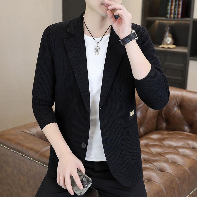 

Прямой эфир взрыв, осенний повседневный кардиган свитер мужской трикотажный свитер куртка с длинным рукавом 190 чёрный