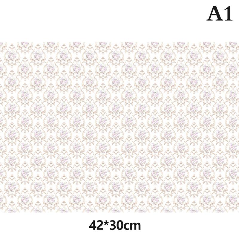 Dollhouse Wallpaper Miniature Wall Paper Sticker Stickers Decoration Flooring Furniture Decal Mini Decor Floorboards Miniatures
