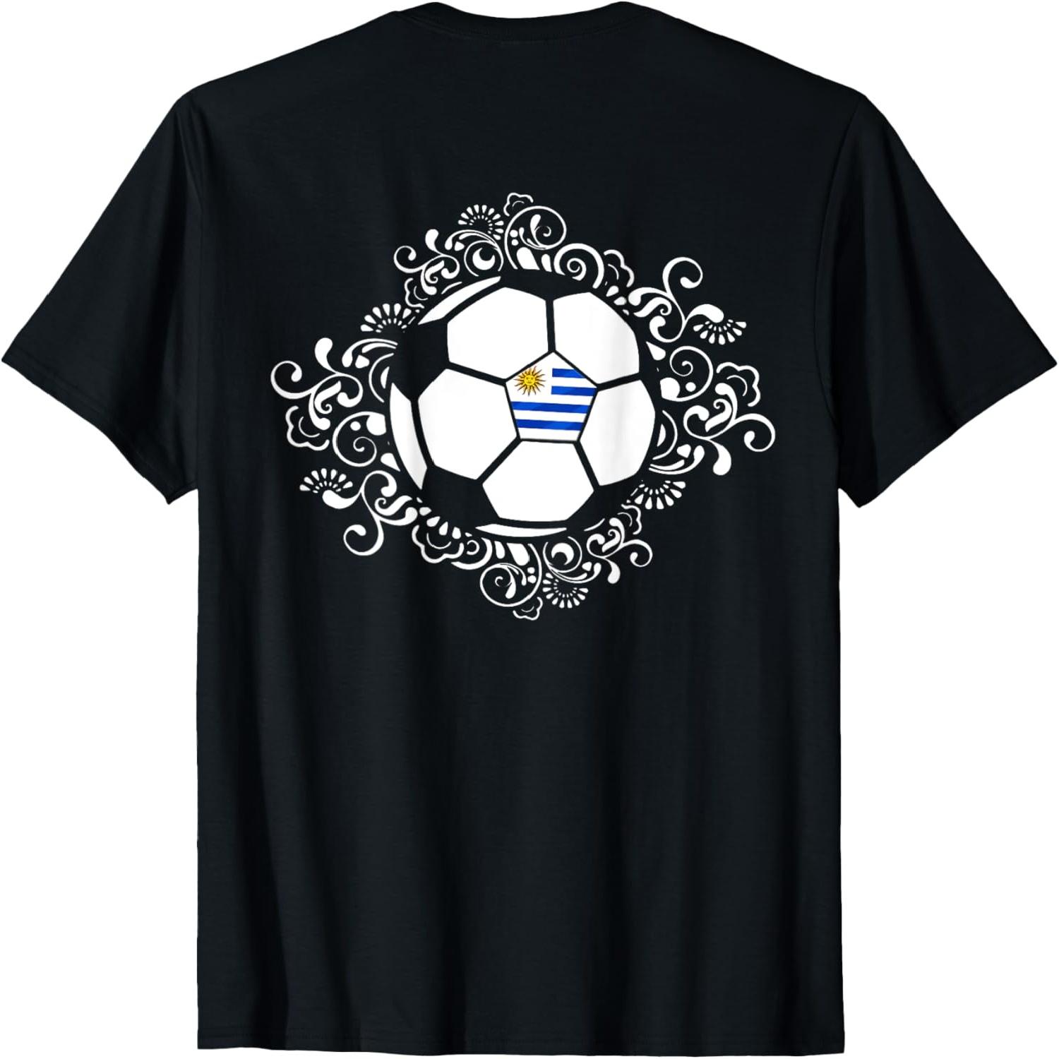 Floral Uruguay Soccer Lover Jersey Uruguayan Football Flower T-Shirt S