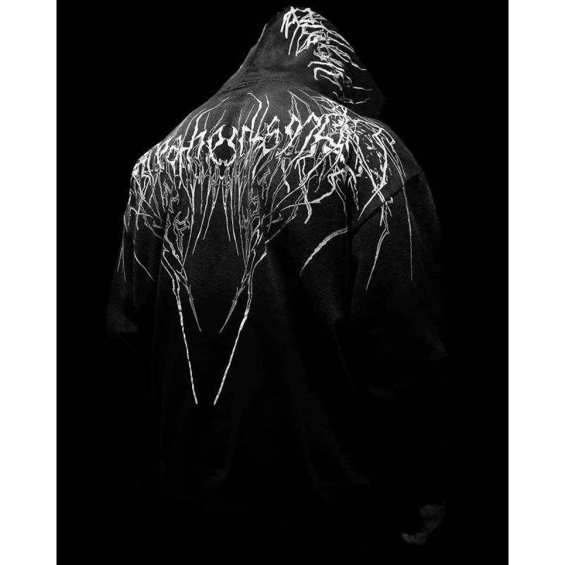 3D Gothic Aesthetic Zipper Hoodie: Retro Spring-Autumn Fashion Sweatshirt