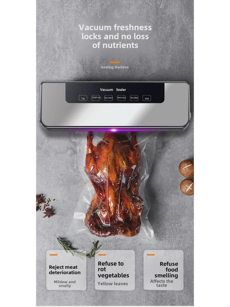 Automātiskais vakuuma blīvētājs virtuvei - kompakta pārtikas iepakošanas iekārta