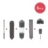 6 Brush Heads 2.8 Meter One Pole Multi Head Dust Collector Extended Ultra-Fine Fiber Ceiling Sweeping Brush Chicken Feather Dust