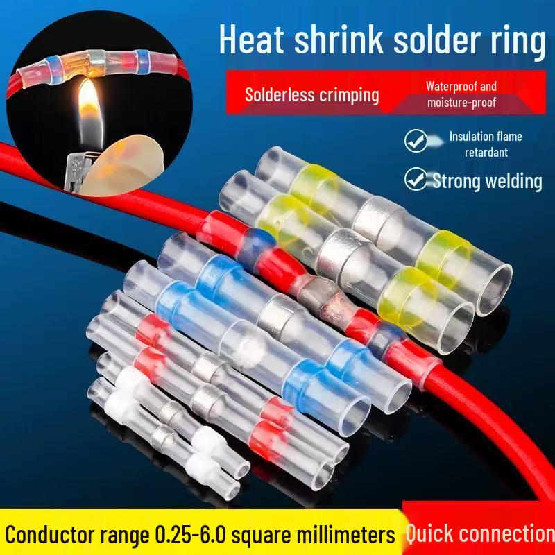 Solderless Heat Shrink Tube Connector with Adhesive Waterproof Wire Protection and Insulation Terminals