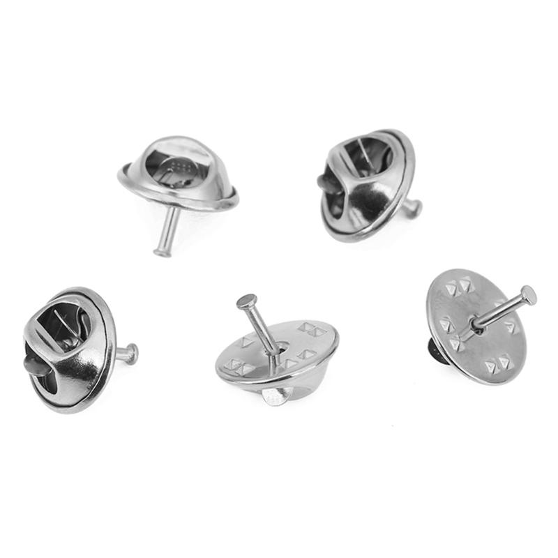 

10sets PVD Never Fade Stainless Steel Brooch Holder Badge Lapel Buckle Base Locking Pin Back Butterfly Clasps Jewelry Making