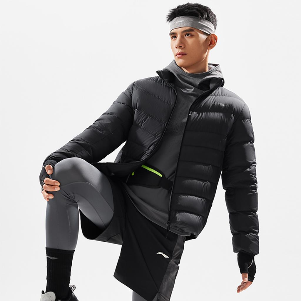 Li Ning Fitness Series Cold Resistant Outdoor Solid Color Lightweight Casual Versatile Logo Stand Collar Short Winter Down Jacket AYMU091-1