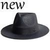 Panama Woven Straw Sun Hat  Jazz  Hat Men'S And Women'S  Sun Shading Beach Hat Sun Protection Hat  Sombrero Hombre