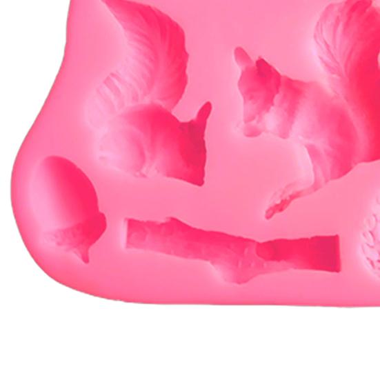 Kuchenform Lebensmittelqualität Antihaft Hochtemperaturbeständig Dreidimensional Wiederverwendbar Dekorativ DIY 3D Eichhörnchen Tannenzapfen Baumstumpf