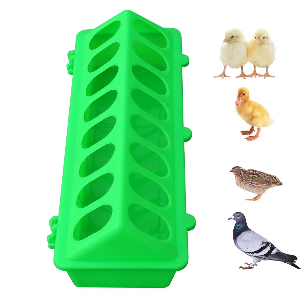 16 Hole Plastic Flip-Top Poultry Bird Feeder Ground Chicken Bird Feeder Trough Pheasant feeding bucket Quality Chick