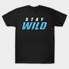 Tricou Negru cu Imprimeu pentru Bărbați Stay Wild Merch Ben Azelart Blule Imprimeu pe Hârtie de Transfer Fără Tăiere Tricou din Bumbac