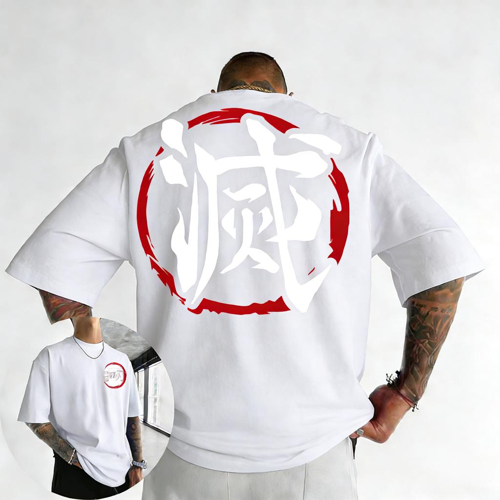Ghostblade Anime Bedrucktes T-Shirt für Frühling/Sommer 2026 Neues Y2K Großer Stil Herren und Damen Streetwear