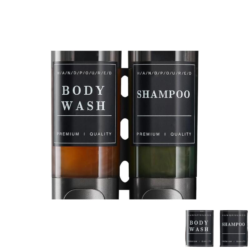 Pack Of 2 Wall Mounted Easy Arrange Soap Dispenser With 600ml Capacity For Shampoo And Cream In Bathroom