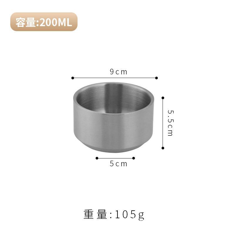 

304 Stainless Steel Double-Layer Rice Bowl - Heat-Resistant Gold Sauce Dish for Home Use - Practical Convenient Dining Tableware