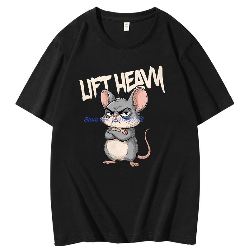 Motivational Mouse Funny Graphic Tee New Arrival Goods Fashion Tops Tshirt Summer Mens Short Sleeve Tee Cotton Tshirt