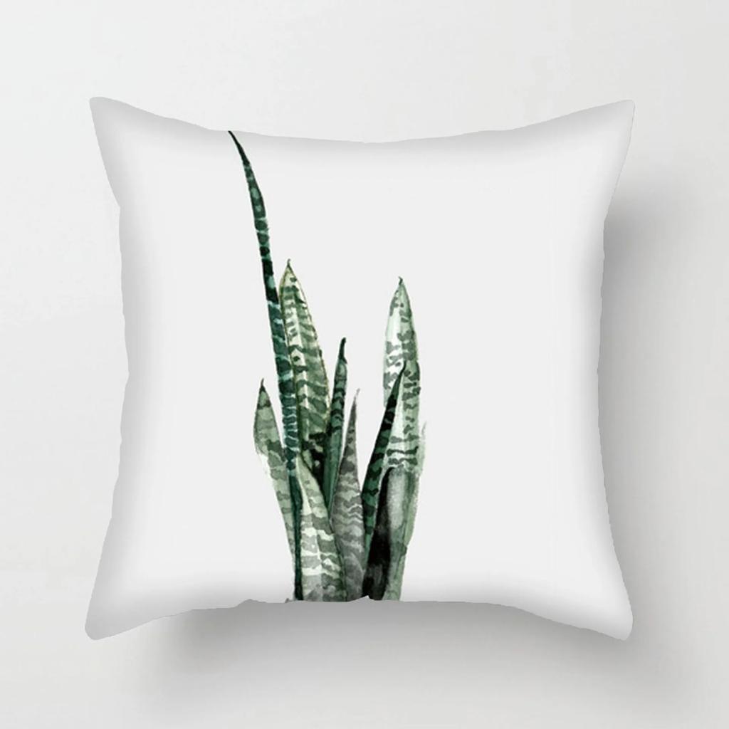 Simple Fresh Leaf Pattern Print Cover Car Sofa Cushion Cover Luxury Home Decoration Cushion Cover