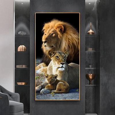 Pittura diamante grande famiglia leone 5d fai da te arte diamante mosaico anime ricamo strass immagine decorazione