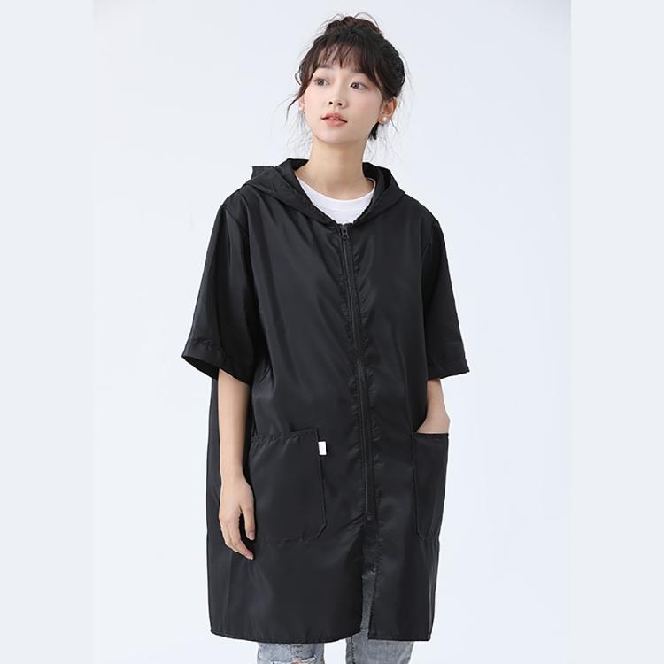 Cremalleras Manga Corta Impermeables Delantal Chaquetas Temporada Cocina Cocinar Delantal Bata Ropa de Trabajo con Bolsillos Grandes Mujeres Hombres