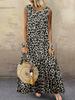 Women Plus Size   Floral Print Vintage Sleeveless Long Maxi Dress