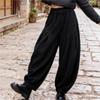 Johnature Women Vintage corduroy Black Bloomers Pants Winter Elastic Waist Loose Trousers Thick Casual Female Pants