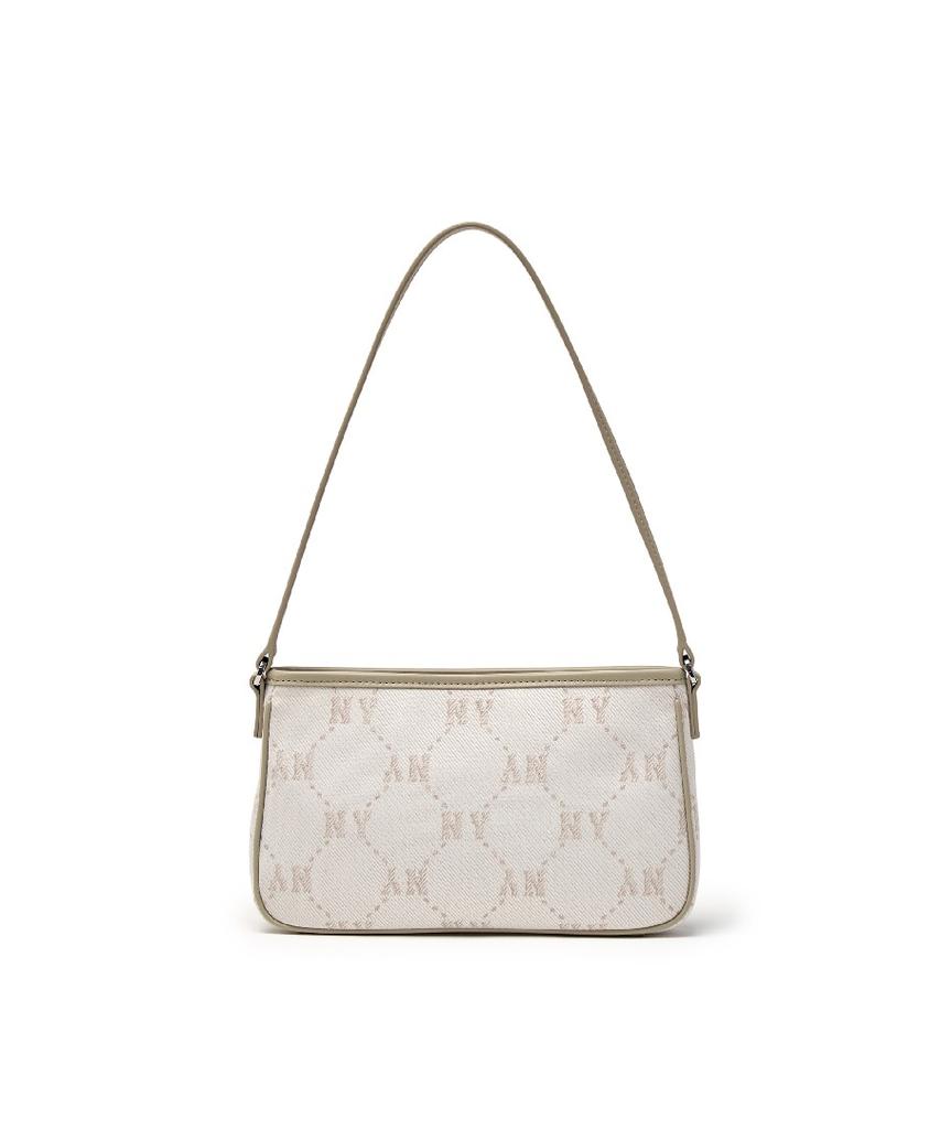 Mlb Diamond Monogram Jacquard Mini Hobo Bag Ny (D.Cream)