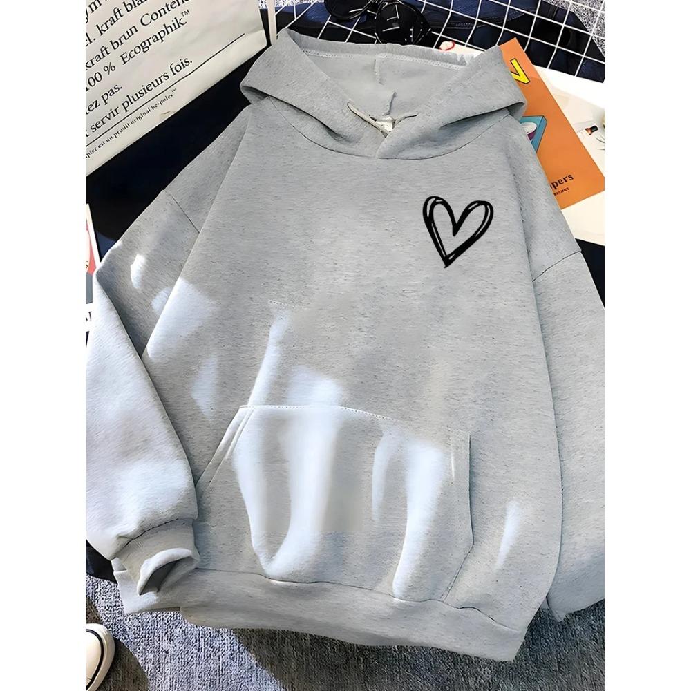 Autumn/Winter New Women's Trendy Brand Casual Heart Shaped Hoodie Outdoor Sports Jogging Comfortable Versatile Coat