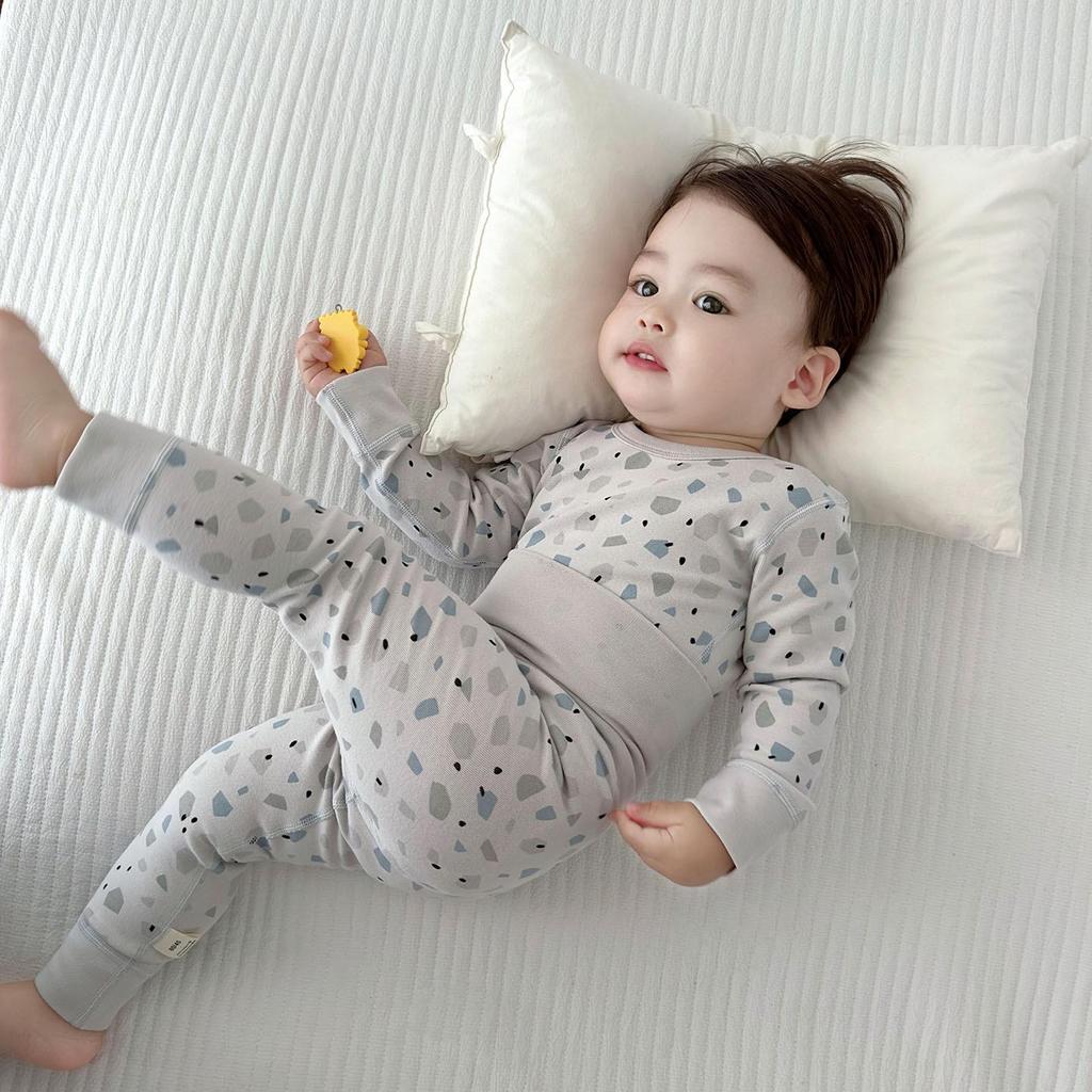 2025 Pure Cotton Kids' Autumn Warm Set: Class A Top & Trousers for Boys and Girls