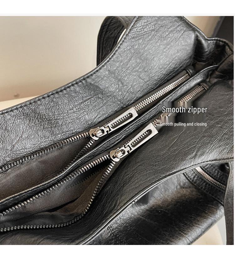 2025 Trendy Women's Retro-Style Tote: Large Capacity, Simple, Versatile, Single Shoulder & Crossbody Handbag.