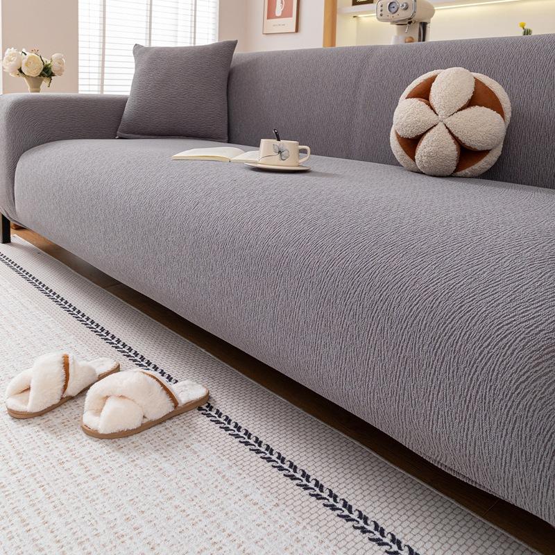 

Simple Solid Color Style Sofa Cover All Inclusive Universal Protective Cover Four Season Chenille Non Slip Elastic Sofa Cover 90-140cm