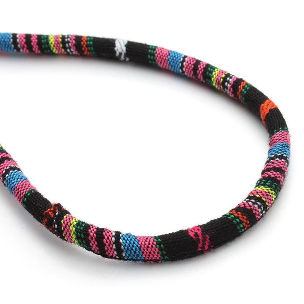 Louleur Twisted Cords Rope Colorful Handmade Fabric Ethnic Rope Cotton Cord Embroider Cords for Jewelry Making DIY Bracelet