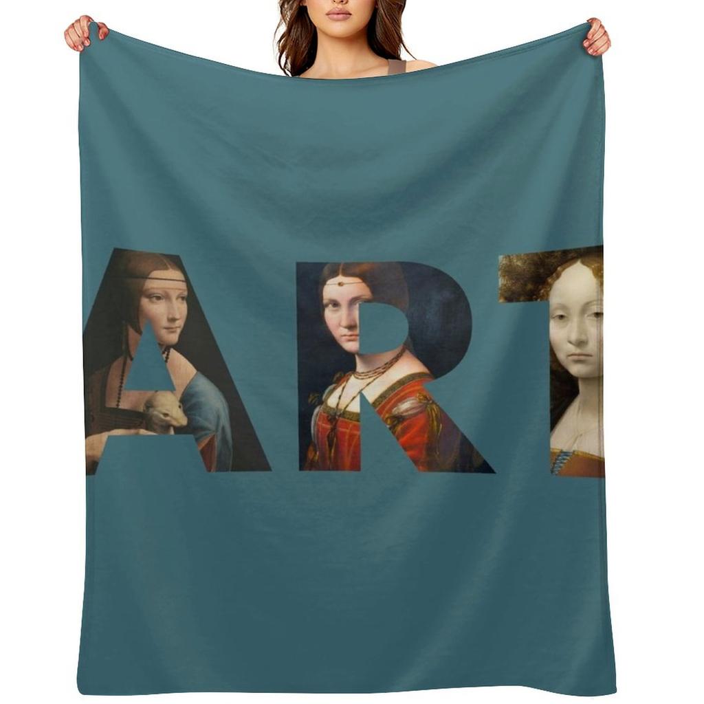 Art by Leonardo da Vinci Throw Blanket Decorative Sofas For Decorative Sofa Soft Plaid cosplay anime Blankets