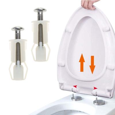 Solution de fixation durable et robuste pour siège de toilette - Vis pour trou de WC avec écrou en nylon et laiton - Fixations et accessoires pour siège de toilette