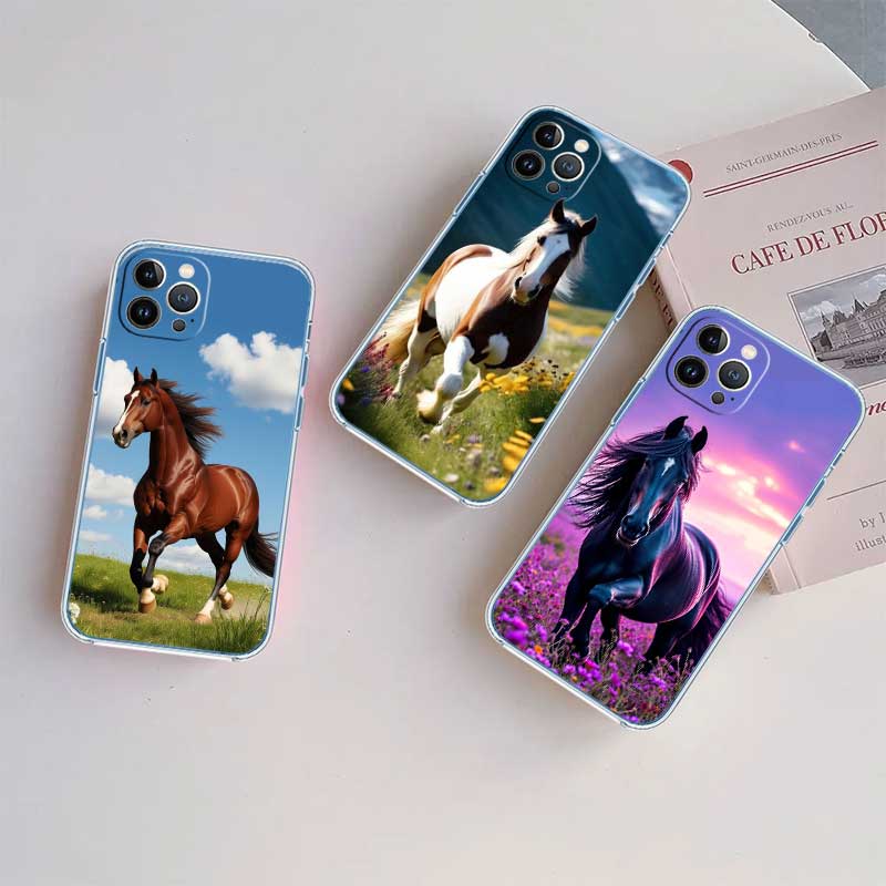 RE28 Fine Horse Transparent Phone Case for Motorola Moto Edge 20 30 40 50 S30 Fusion Ultra Pro Neo Lite + G200 G23