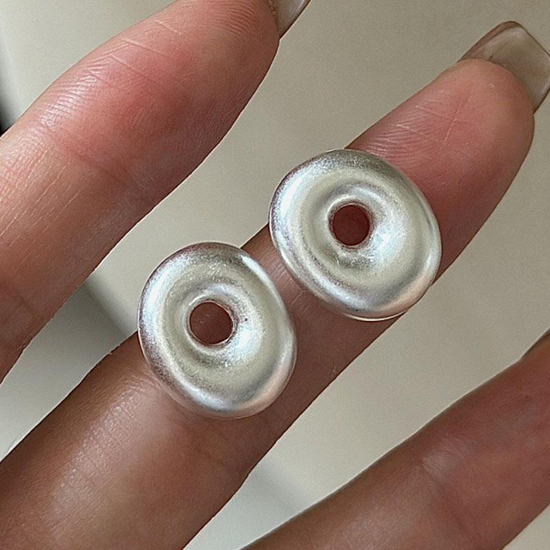 

925 Sterling Silver Vintage Earrings For Women Trendy Simple Sparkling Round Earring Jewelry Prevent Allergy Party Accessories