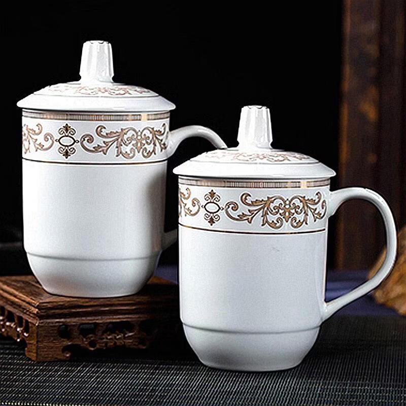 

SEE KEAN Bone China Tea Cup Set with Lid