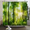 Natuur Bos Douchegordijn Waterdicht Badkamer Scherm Bomen Landschap Gordijnen Polyester Stof Huisdecoratie Badkamer Gordijnen