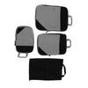 Compression Packing Bags Waterproof Portable Luggage Suitcase Organizer Pouch for Clothing Underwear Shoes 4pcs Black