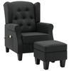 vidaXL Massagesessel mit Hocker Dunkelgrau Stoff