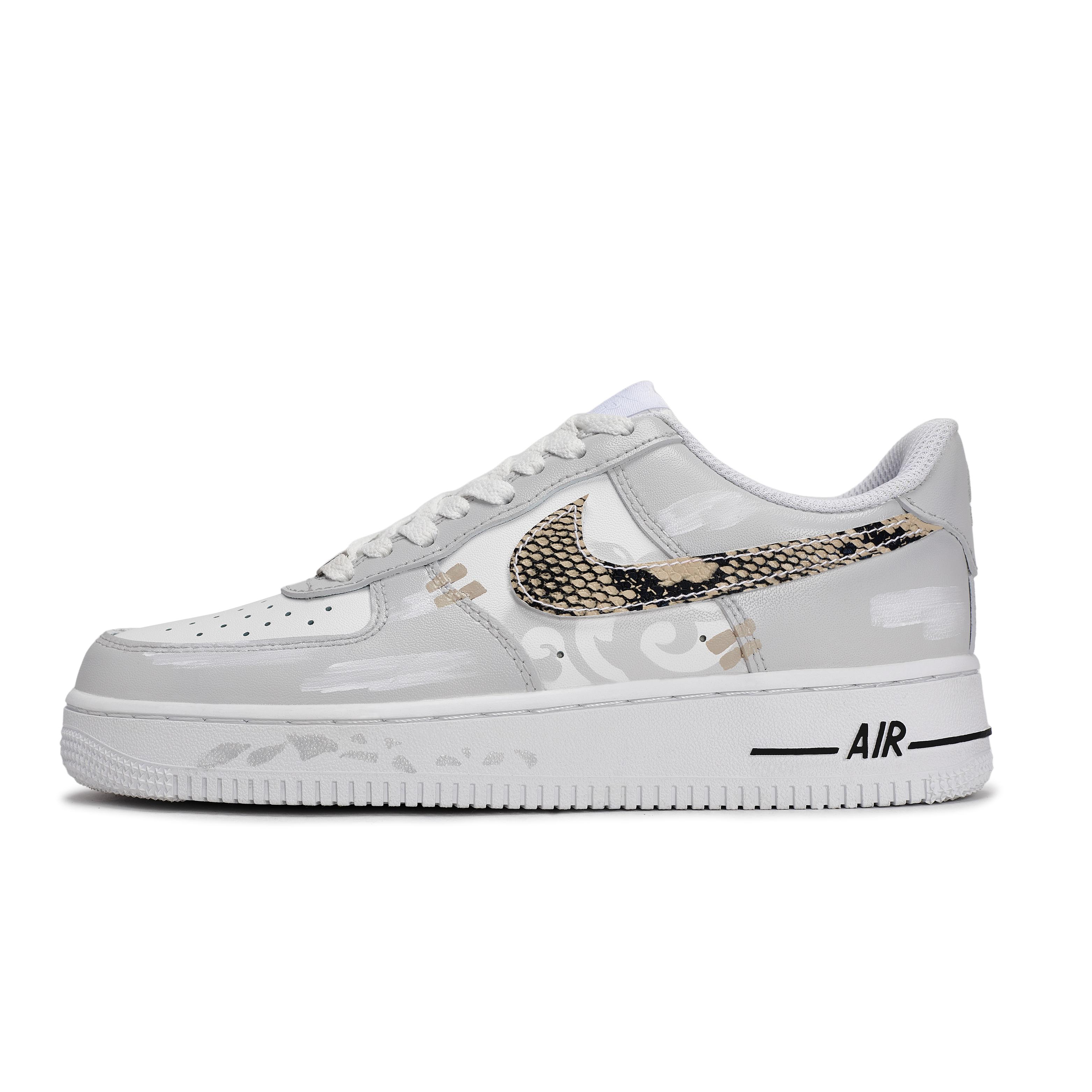 

Nike Air Force 1 Slip Resistant Abrasion Resistant Low top Skateboard Shoes Unisex White Gray CW2288-111(Team171-) 38