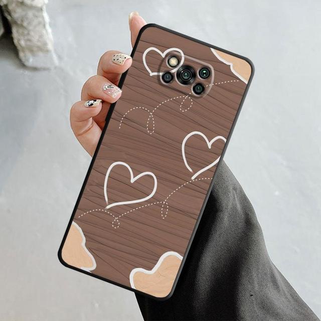 Pouzdro pro Xiaomi Poco X3 Nfc X4pro M3 C40 pro Mi 12 11 10 10t 8 Note10 Lite 11ultra 11t F1 Fashion Brown Love Wood Grain Texture