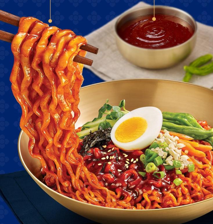 Paldo Bibim Men The Blue 135g x 4 Korean Spicy Cold Noodles