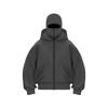 Heavyweight Hooded Zip-Up Sweatshirt Men Oversized Loose Fit Cotton Blend Pullover Fall Casual Wear In Black Red